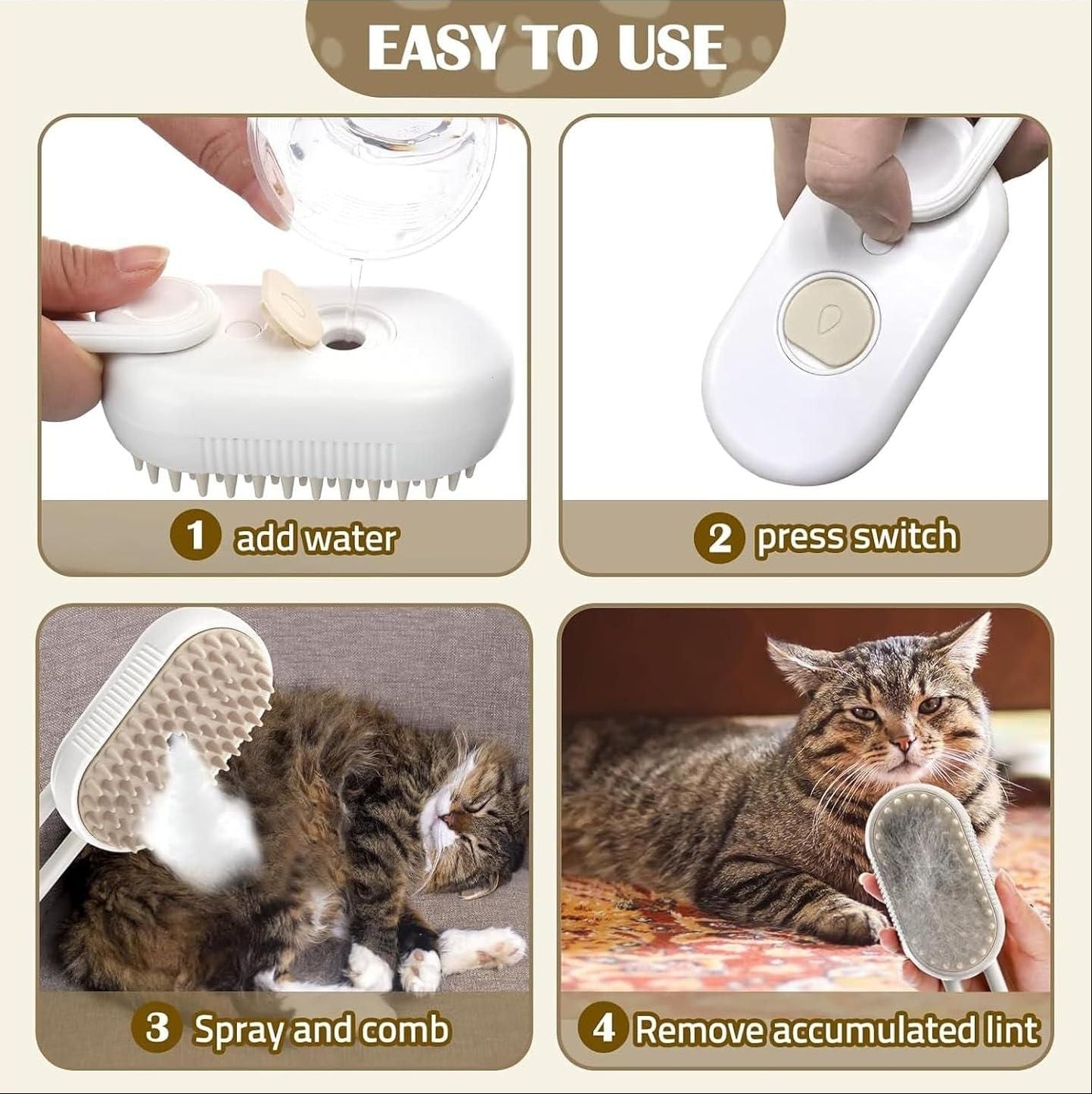 Pet Spa Steam Brush Dog & Cat